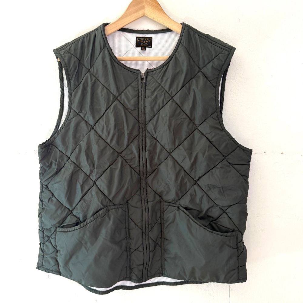 Dark Seas Division Quilted Full Zip Vest Green Mens Size XLarge Fisherman‎